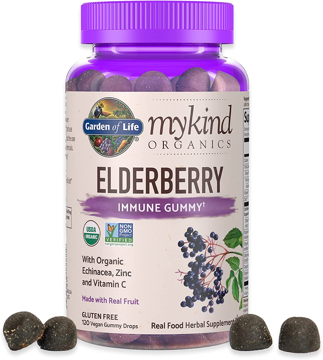 Garden of Life mykind Organics Elderberry Gummies 120
