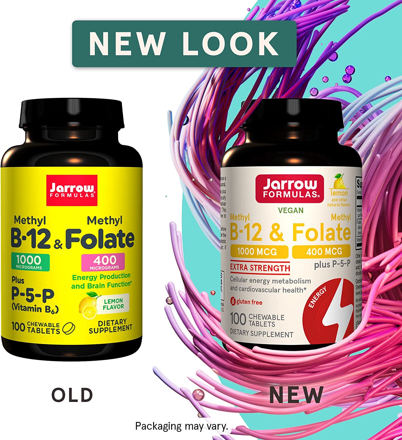 Jarrow Formulas Methyl B-12 & Methyl Folate 100 tabs - Image 2