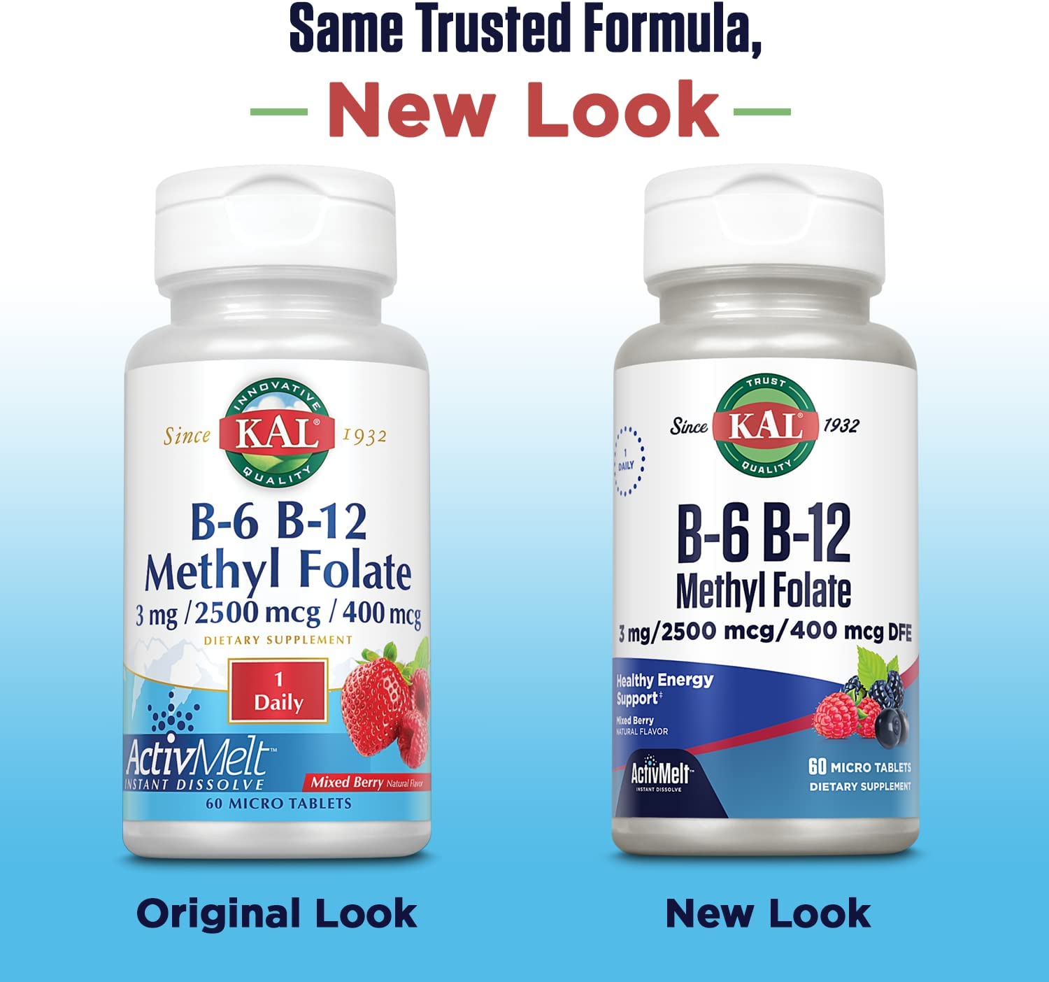 KAL B6 B12 Methyl Fol Activ Berry 60 vegtabs - Image 2