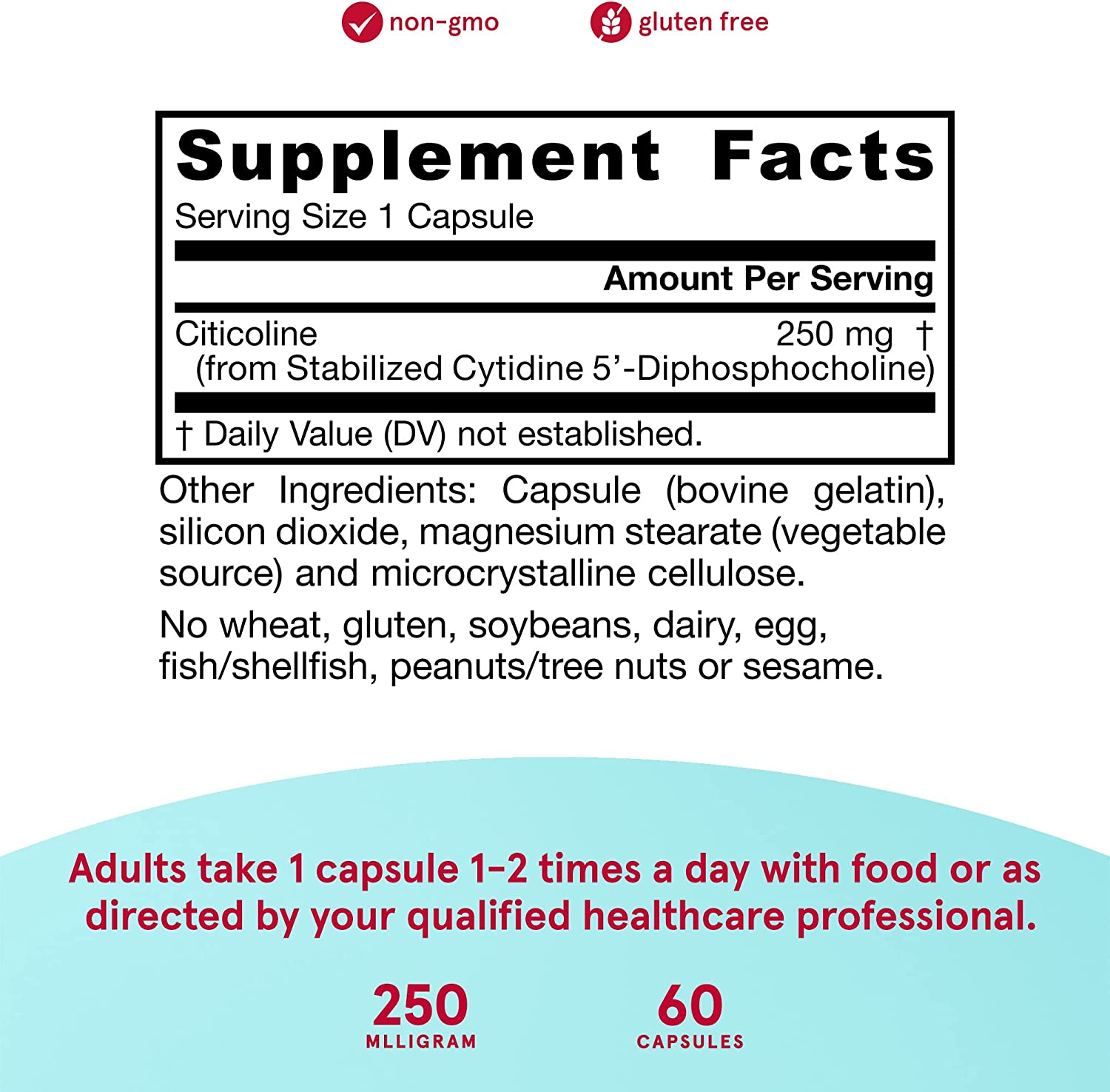Jarrow Formulas Citicoline 250 mg 60 caps - Image 3